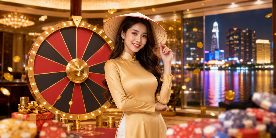 Người chơi Roulette trực tuyến tại TP. Hồ Chí Minh với hình ảnh nón lá truyền thống