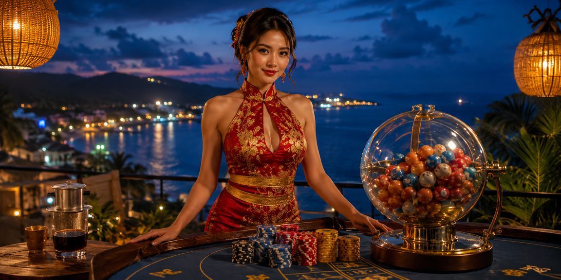 Người chơi xổ số và giải trí trực tuyến tại quán cà phê ven biển Phú Quốc